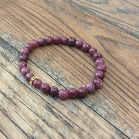 Pink Lepidolite bracelet, crystal healing - Picture 4 of 9